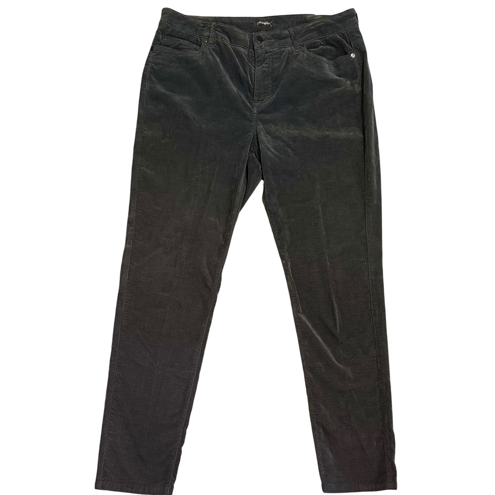 J.McLaughlin Women's Size 10 Corduroy Pants Charcoal Grey Stretch Straight Leg